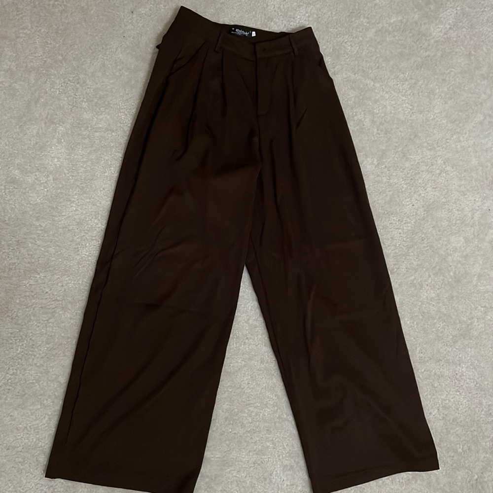 Brown Wide Leg Trousers
